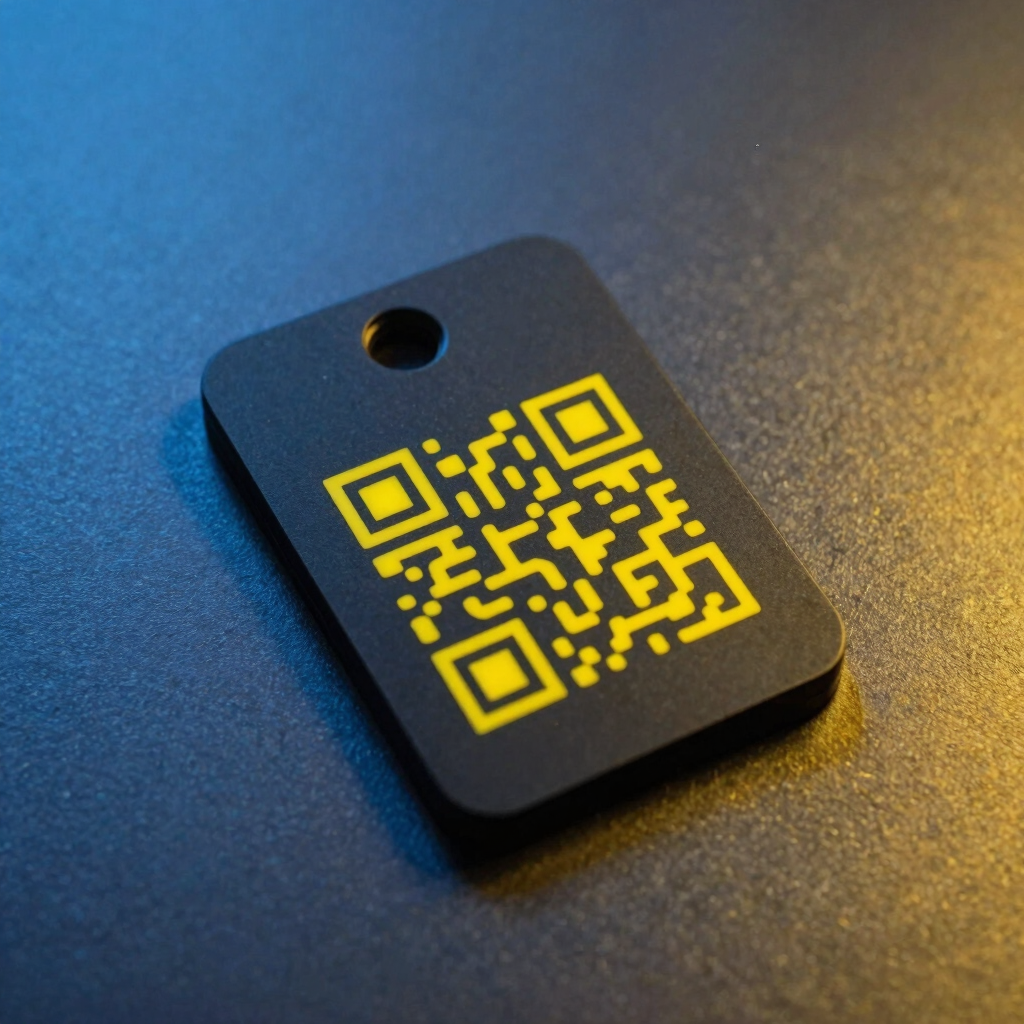 Minimalist Matte QR Keychain Tag