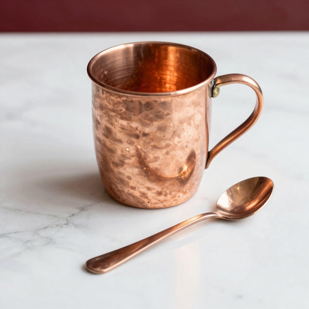 Pure Copper Panchapatra and Achamani Set