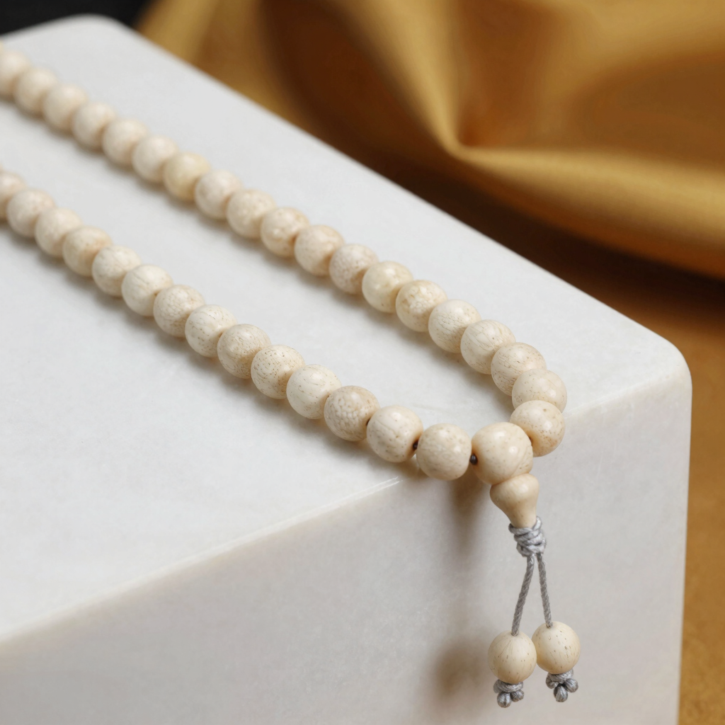 Natural White Sandalwood Japa Mala