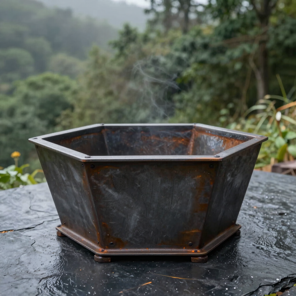 Forge-Welded Hexagonal Fire Pit
