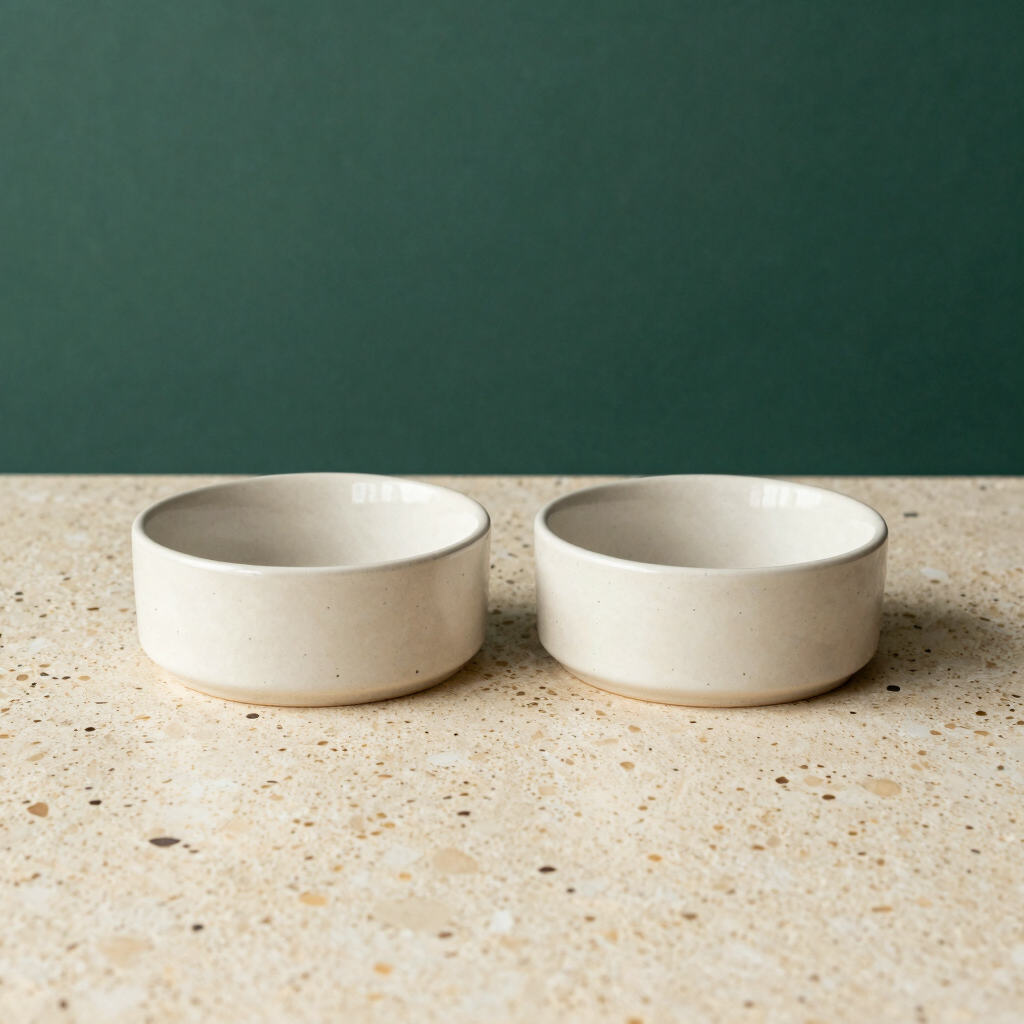 Speckled Ceramic Pet Bowl Set