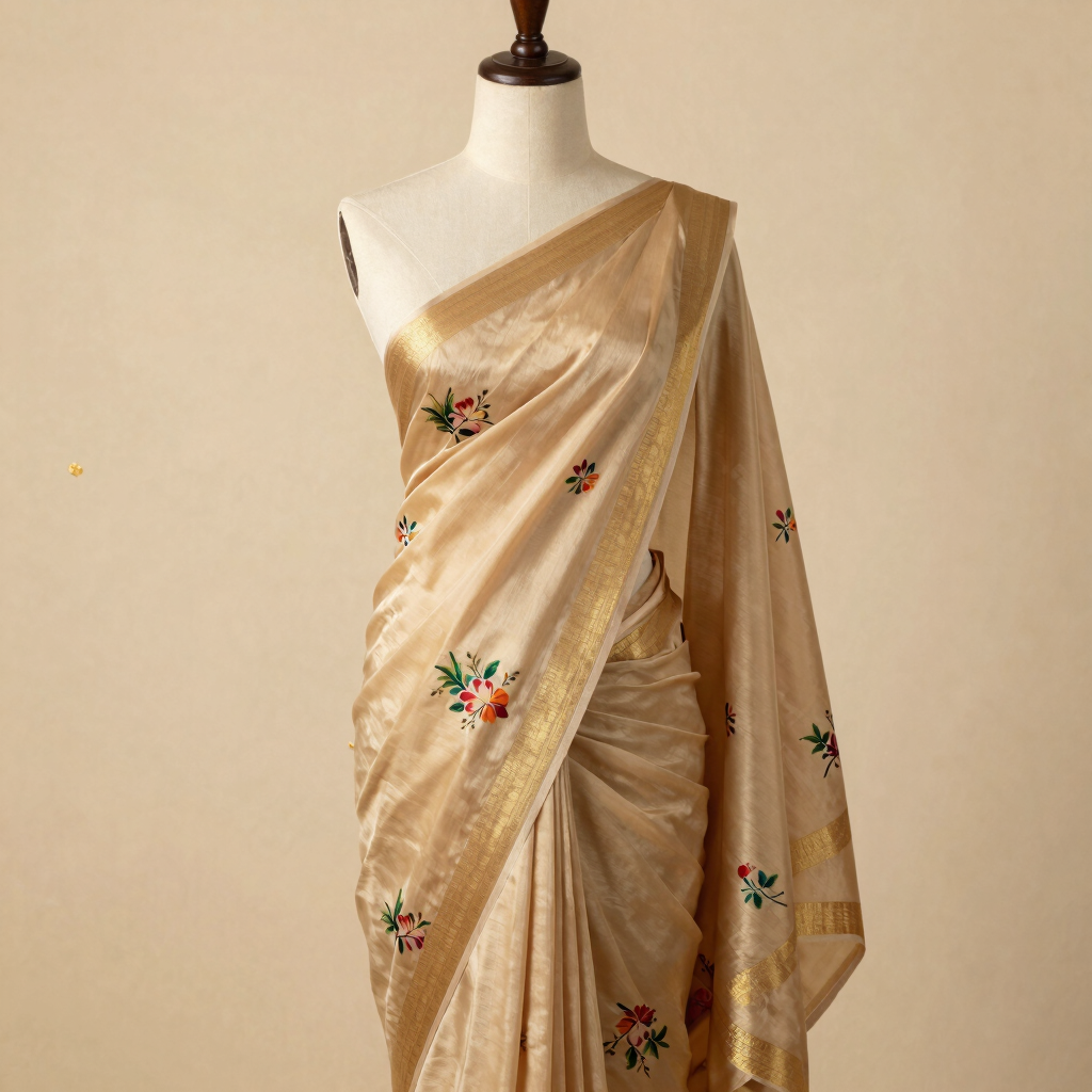Tussar Silk Floral Saree