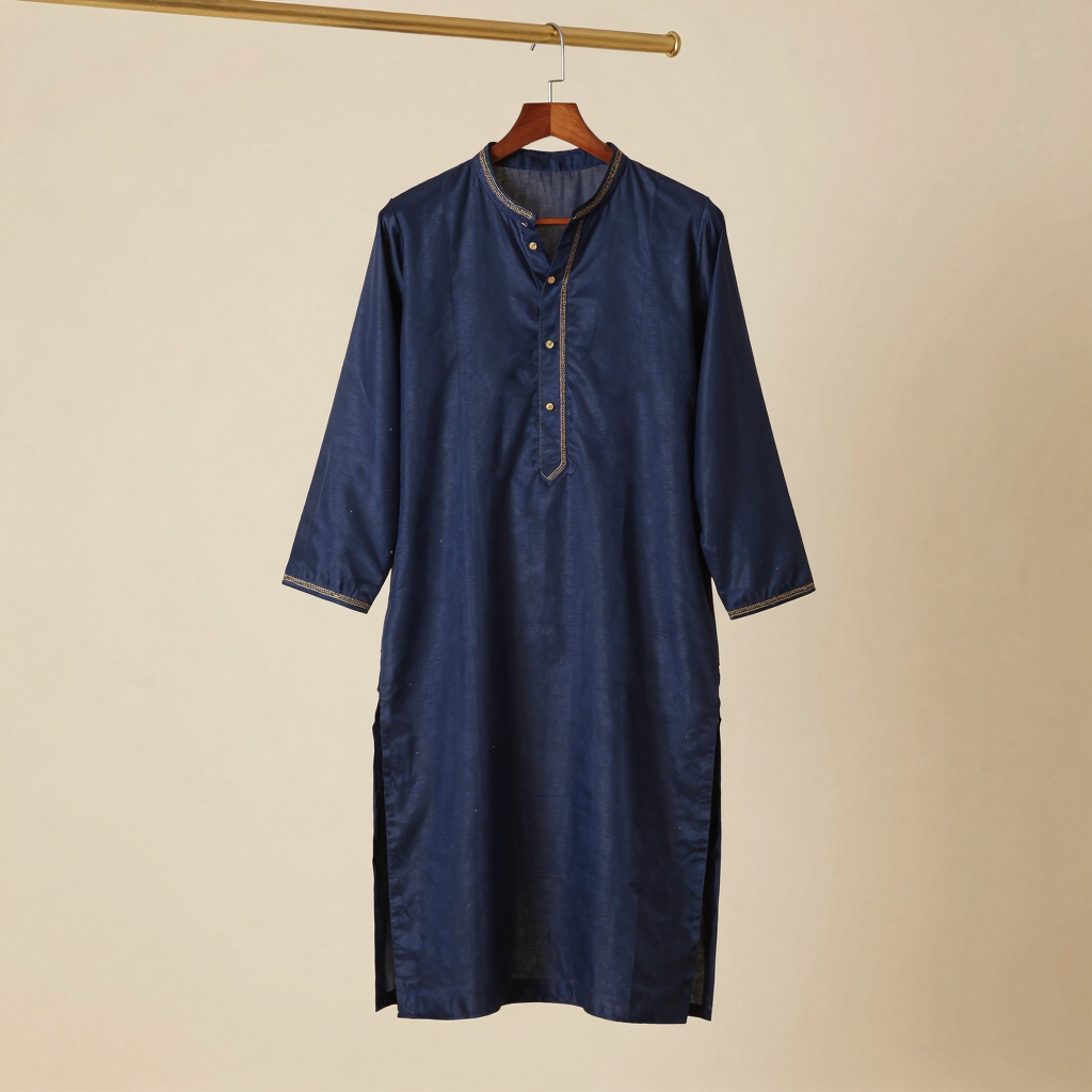 Midnight Blue Silk Kurta Set