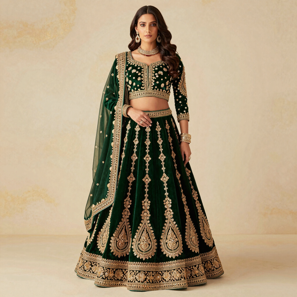Velvet Editorial Lehenga Set
