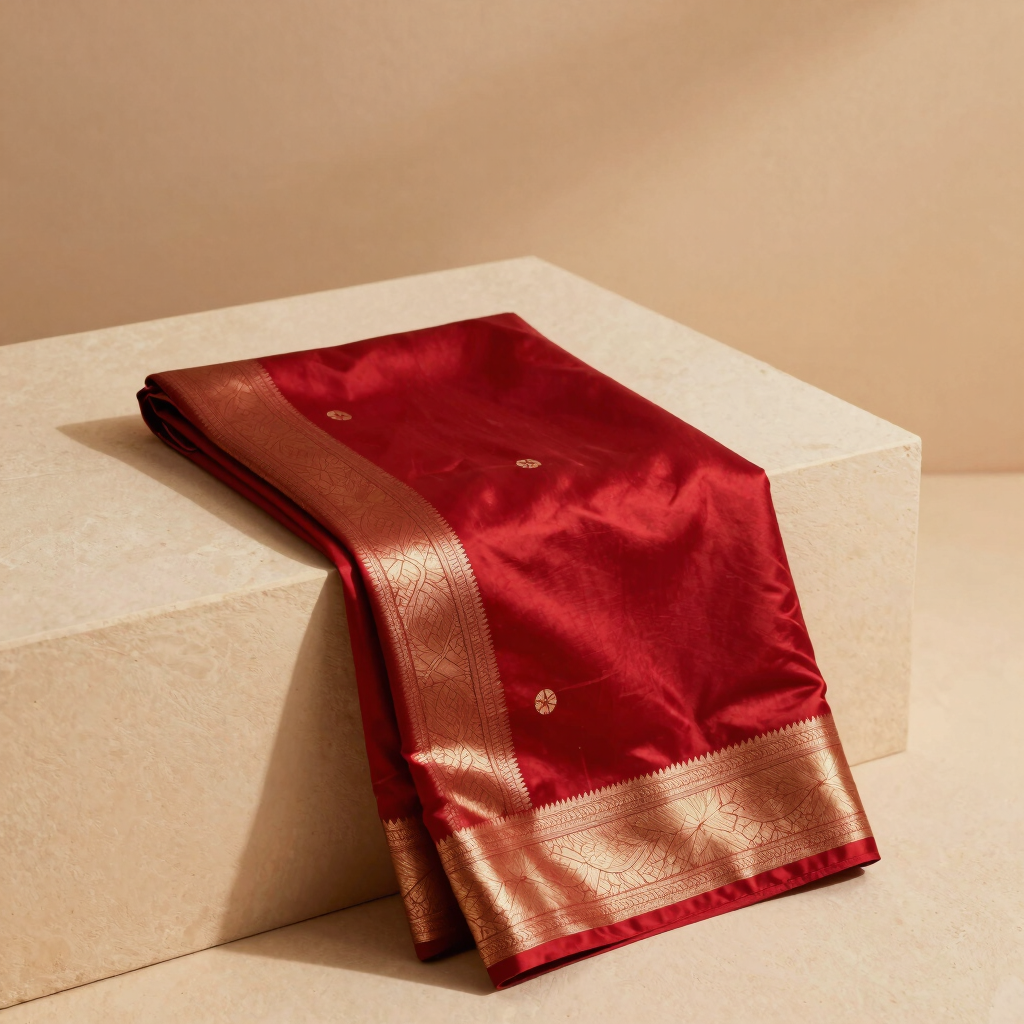 Royal Crimson Silk Saree