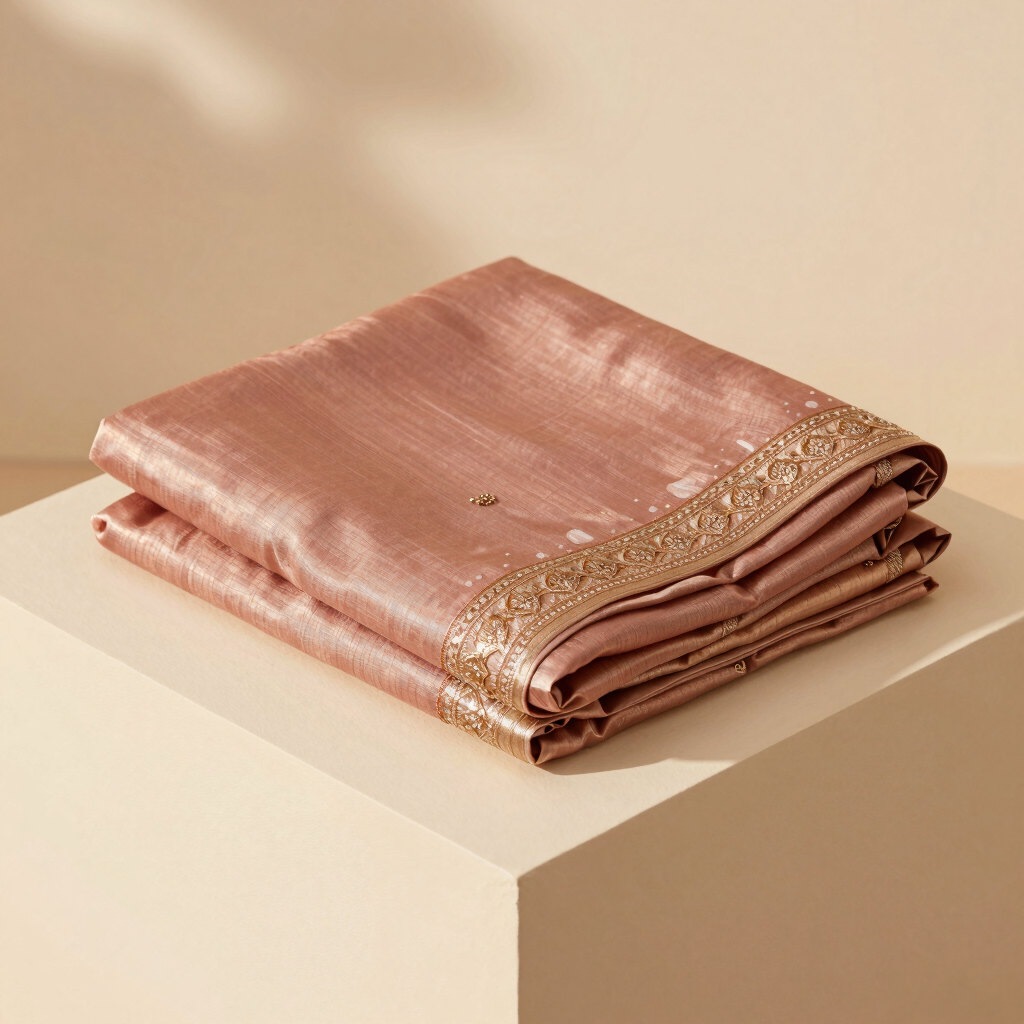 Unstitched Rose Gold Georgette Set