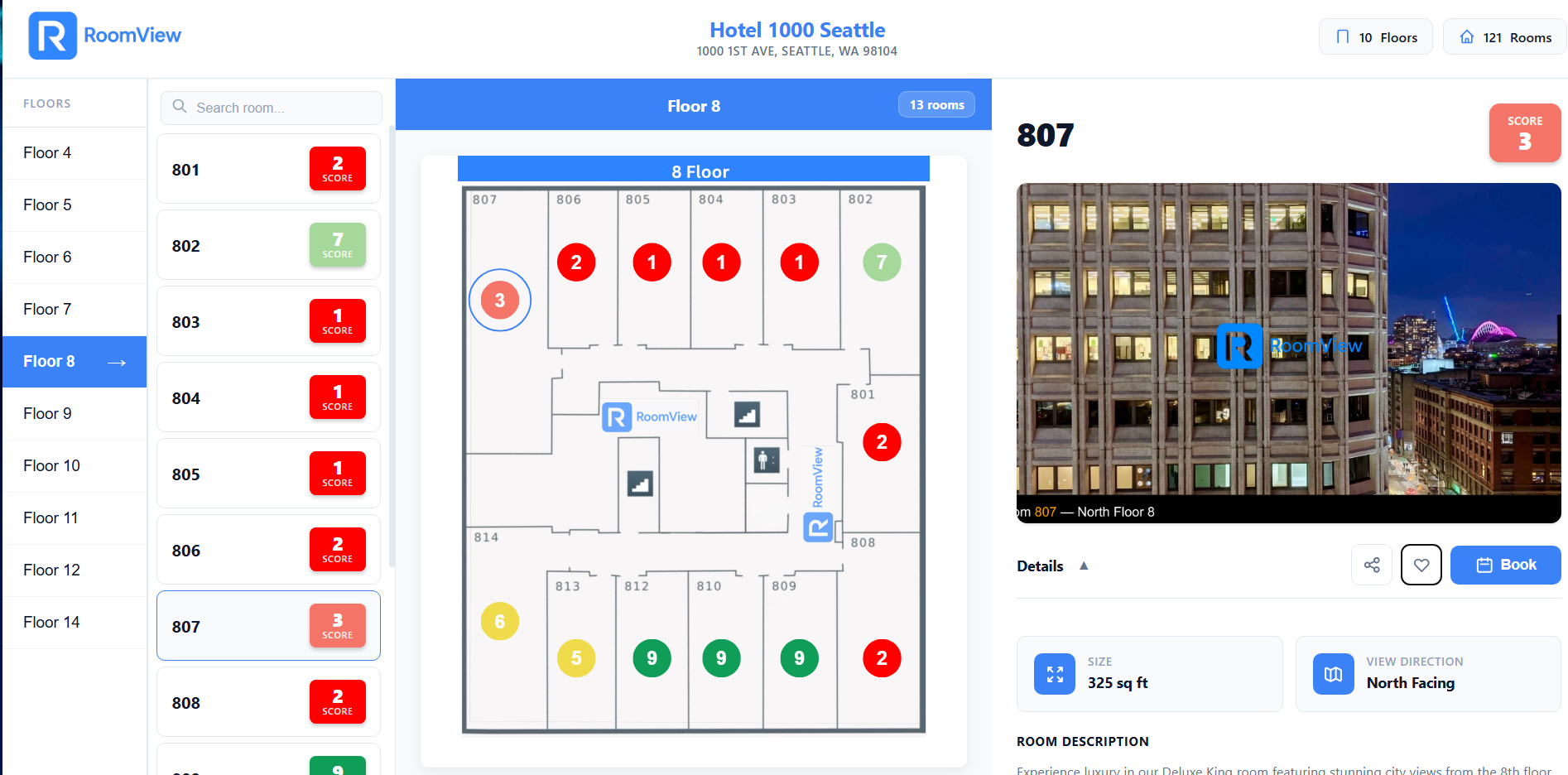 RoomRank framework visual mock