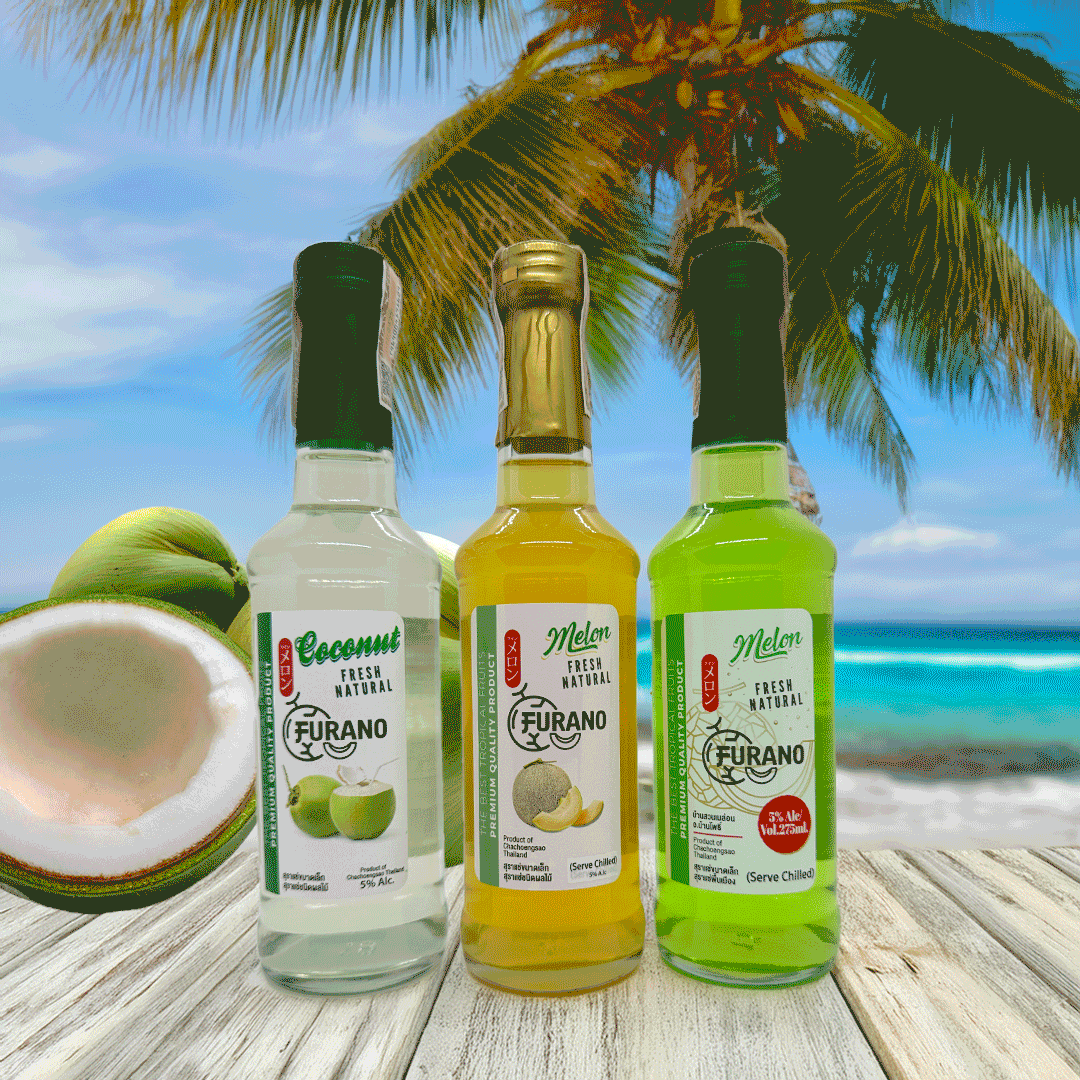 Innovative modern sparking wine from Thai famous local fruits.