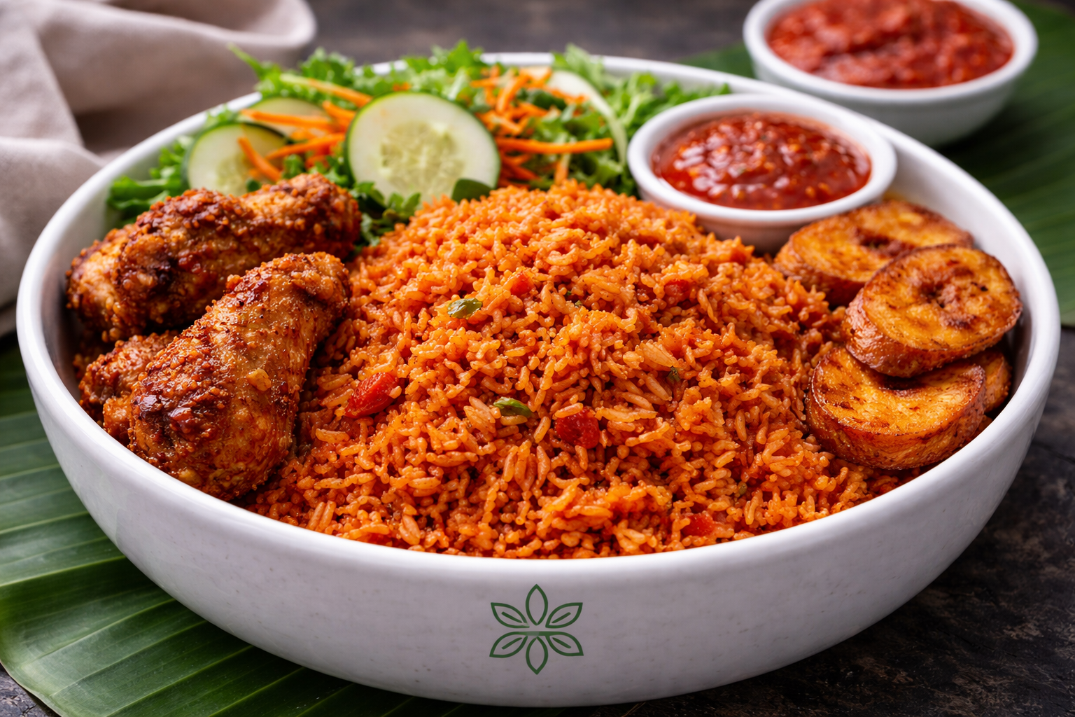 Ghana Jollof rice plate