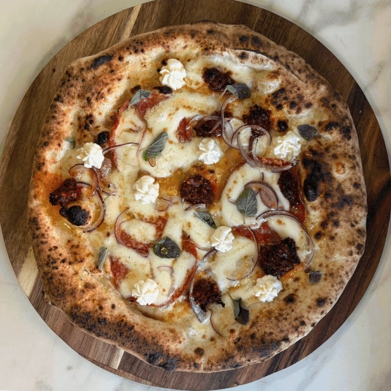 Gif of different pizzas by Tonio's Pizzeria