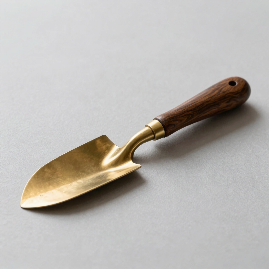 Ergonomic Brass Garden Trowel
