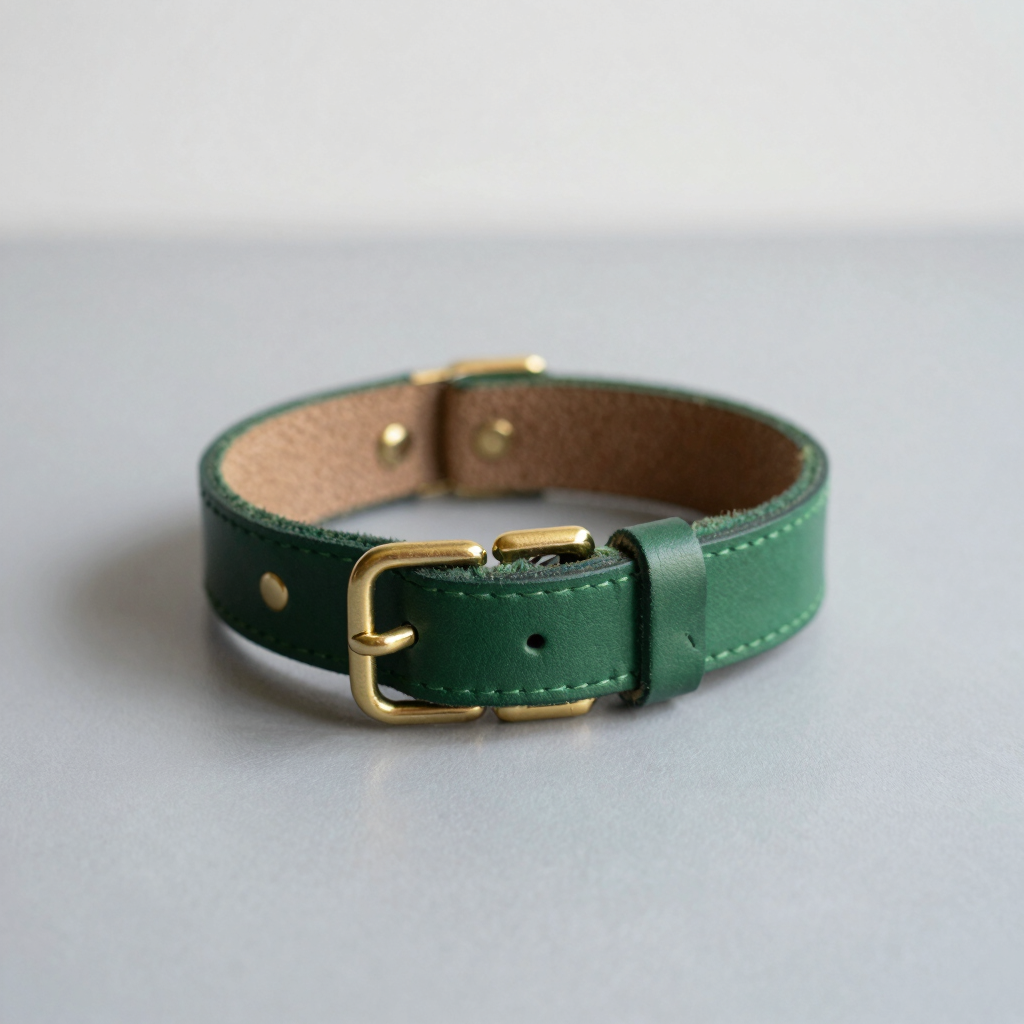 Leather Dog Collar with Brass Hardware