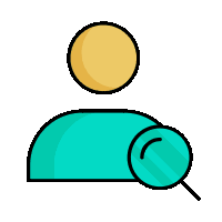 ai person with a magnifying glass