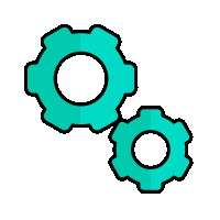 two gearsets with a green background