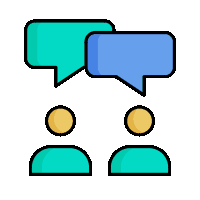 a group of ai chatbot with speech bubbles