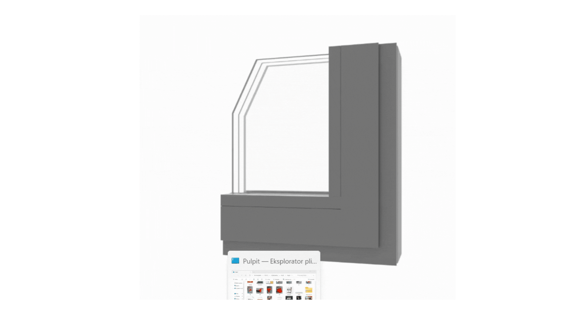 a window with a picture of a window with a color scheme