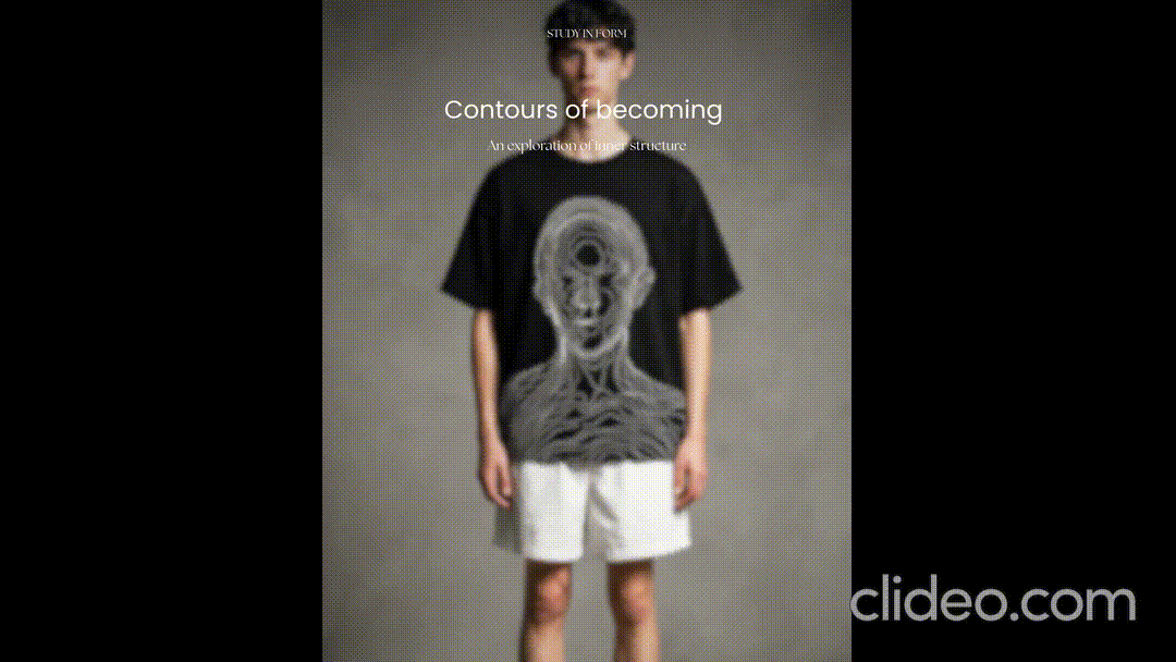 an abstract photo of a curved building with a blue sky in the background