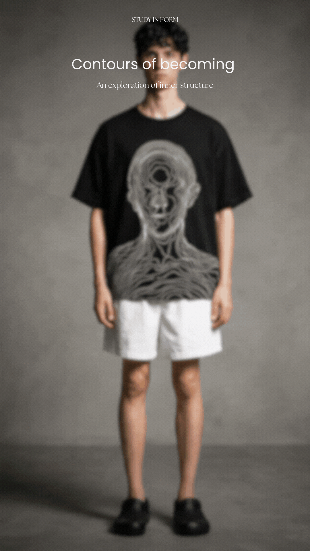 an abstract photo of a curved building with a blue sky in the background