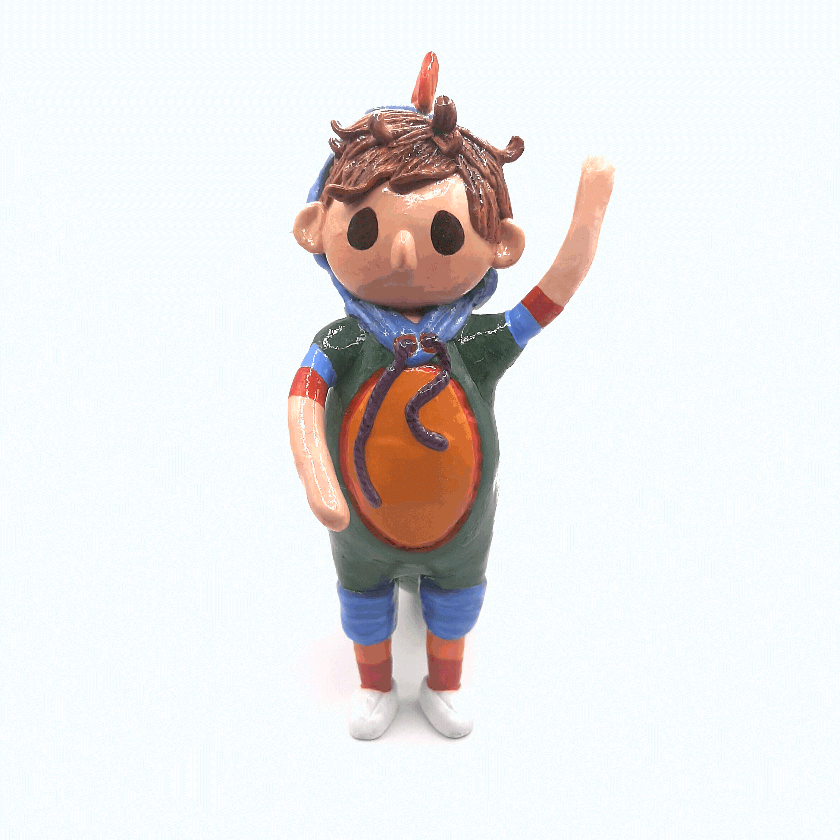 dino boy epoxy clay small sculpture