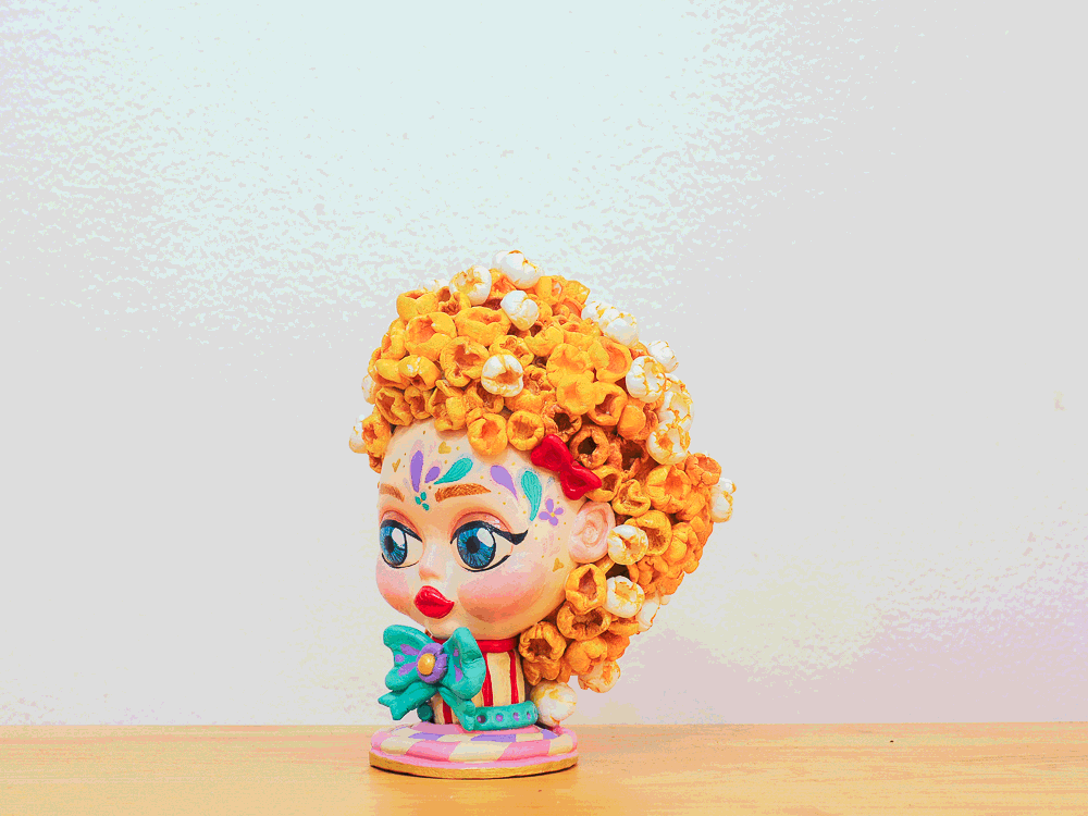 popcorn missy epoxy clay small sculpture