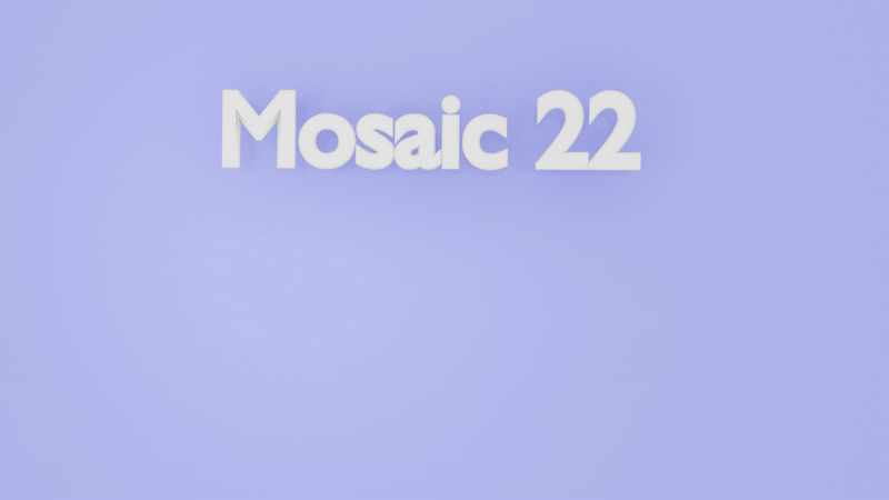 mosaic music logo video with purple lines wrapping around