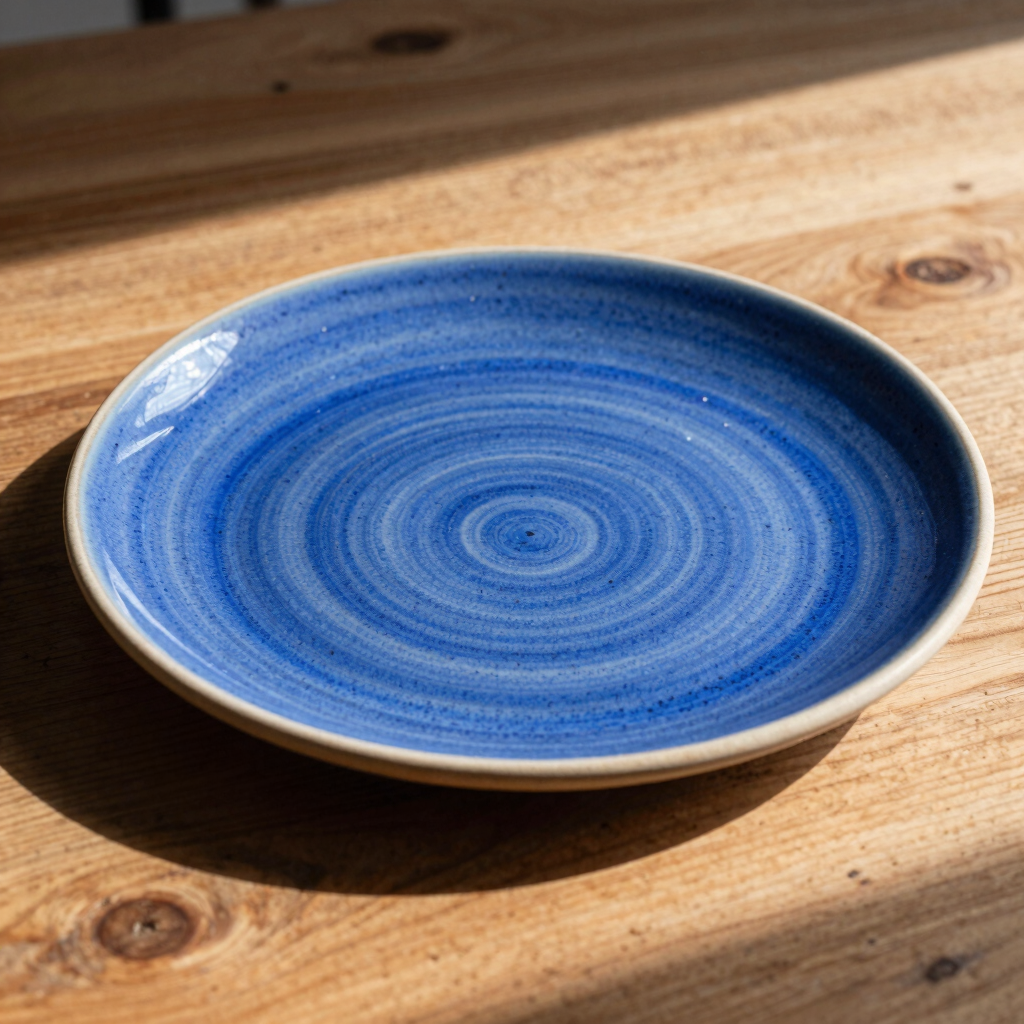 Rimmed Dinner Plate in Cobalt