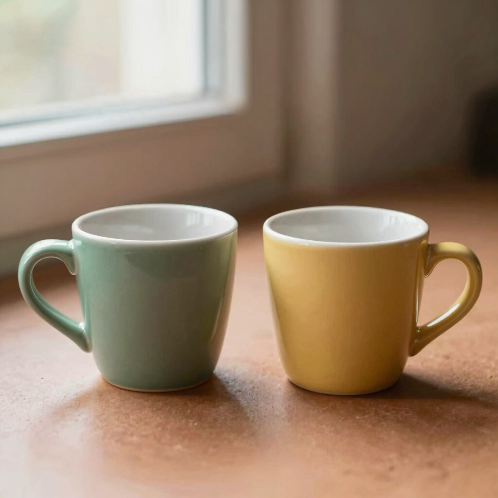 Duo Espresso Cups in Sage & Mustard