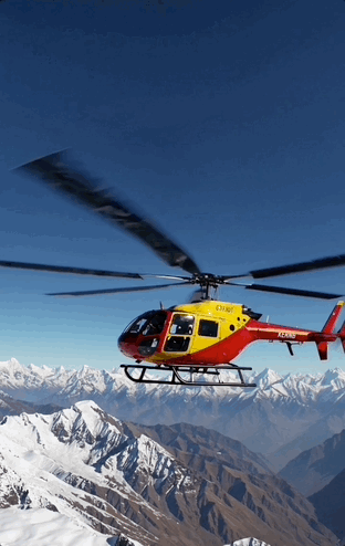 Helicopter taking pilgrims on Char Dham yantra