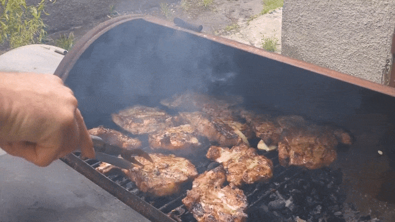 Seasoned Steaks on the BBQ