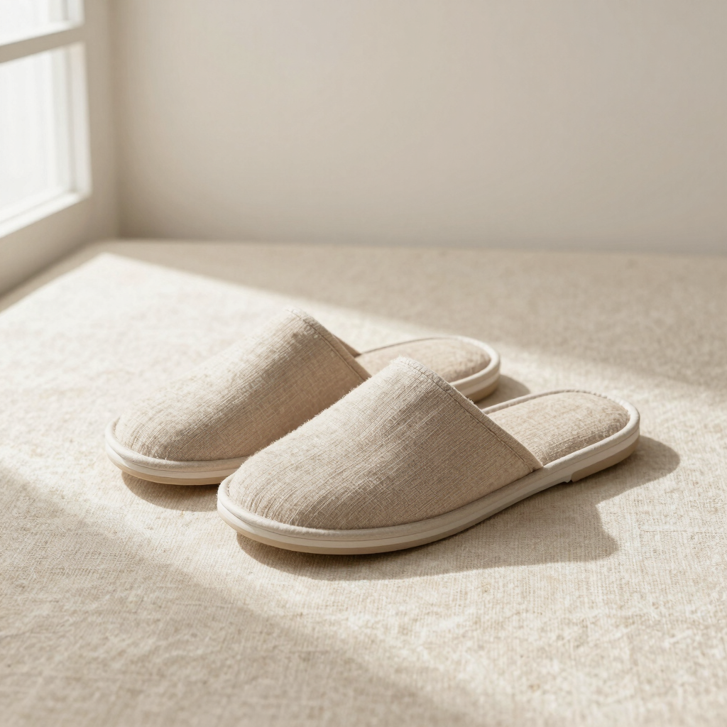 Coastal Linen-Cotton Slippers
