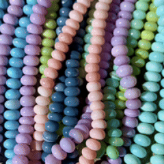 opal beads, pastel, ink, aqua, teal, violet, colorful