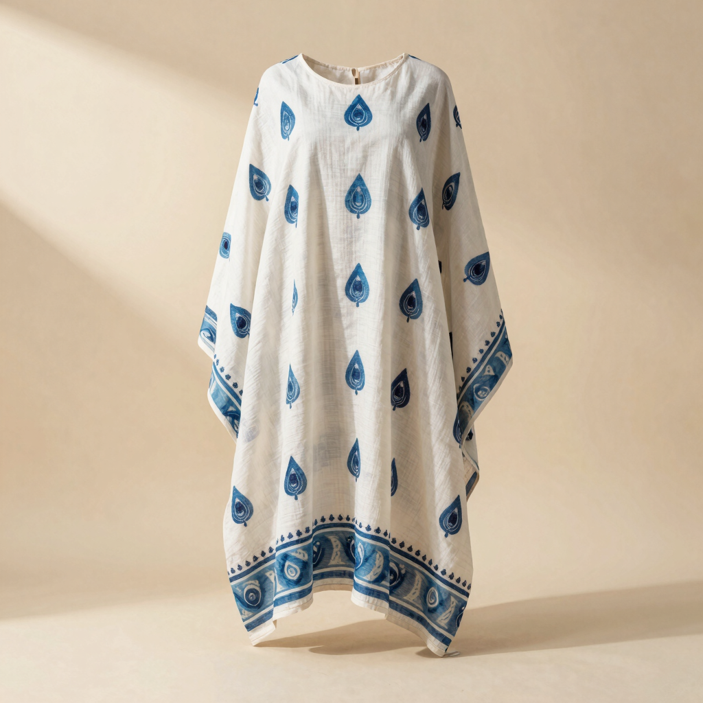 Ambar Indigo Dabu Print Cotton Dohar