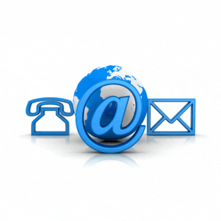 Contact options illustration showing: Email us, Call us, and Chat with us