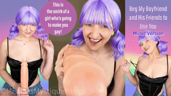 Beg My Boyfriend and His Friends to Use You Music Version gif with Femdom Mistress Mystique Hoops