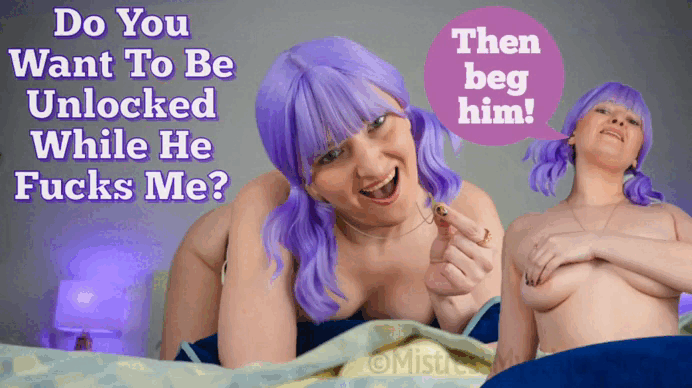 Do You Want To Be Unlocked While He Fucks Me? gif with Femdom Mistress Mystique Hoops
