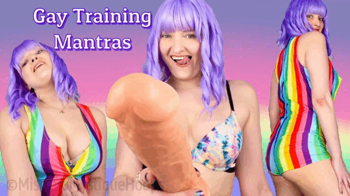 Gay Training Mantras gif with Bisexual Femdom Mistress Mystique Hoops