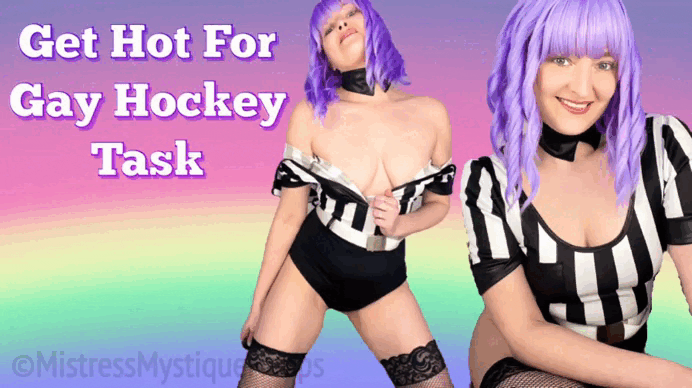 Get Hot For Gay Hockey Task gif with Femdom Mistress Mystique Hoops