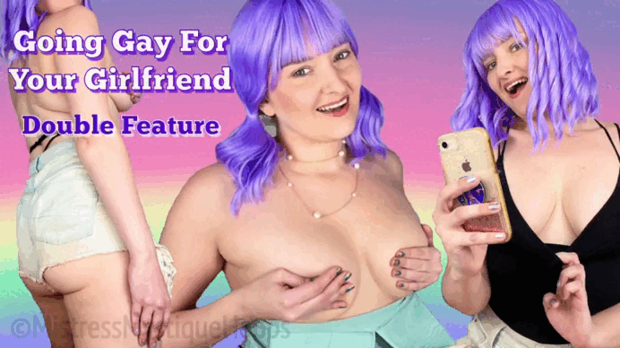 Going Gay For Your Girlfriend Double Feature gif with Femdom Mistress Mystique Hoops