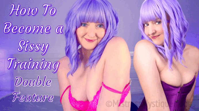 How To Become a Sissy Training Double Feature gif with Femdom Mistress Mystique Hoops