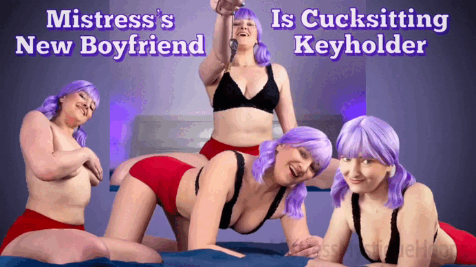 Mistress’s New Boyfriend Is Your Cucksitting Keyholder gif with Cuckoldress Mistress Mystique Hoops
