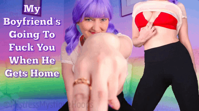 My Boyfriends Going To Fuck You When He Gets Home gif with Domme Mistress Mystique Hoops