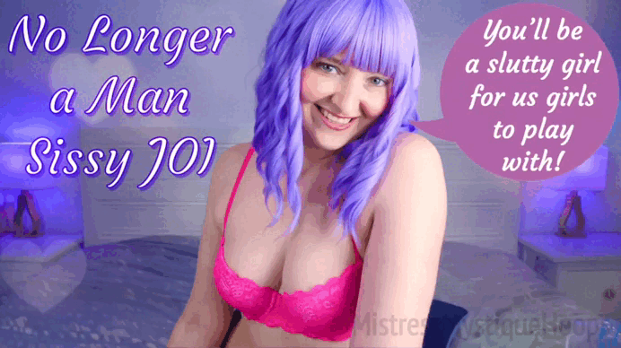 No Longer A Man Sissy JOI gif with Domme Mistress Mystique Hoops