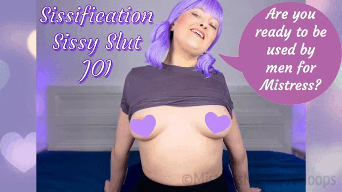 Sissification Sissy Slut JOI gif with Domme Mistress Mystique Hoops
