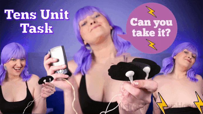 Tens Unit Task gif with Dominatrix Mistress Mystique Hoops