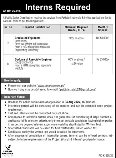 SUPARCO Graduate Engineers and DAE Jobs July 2025 – Ad in The News