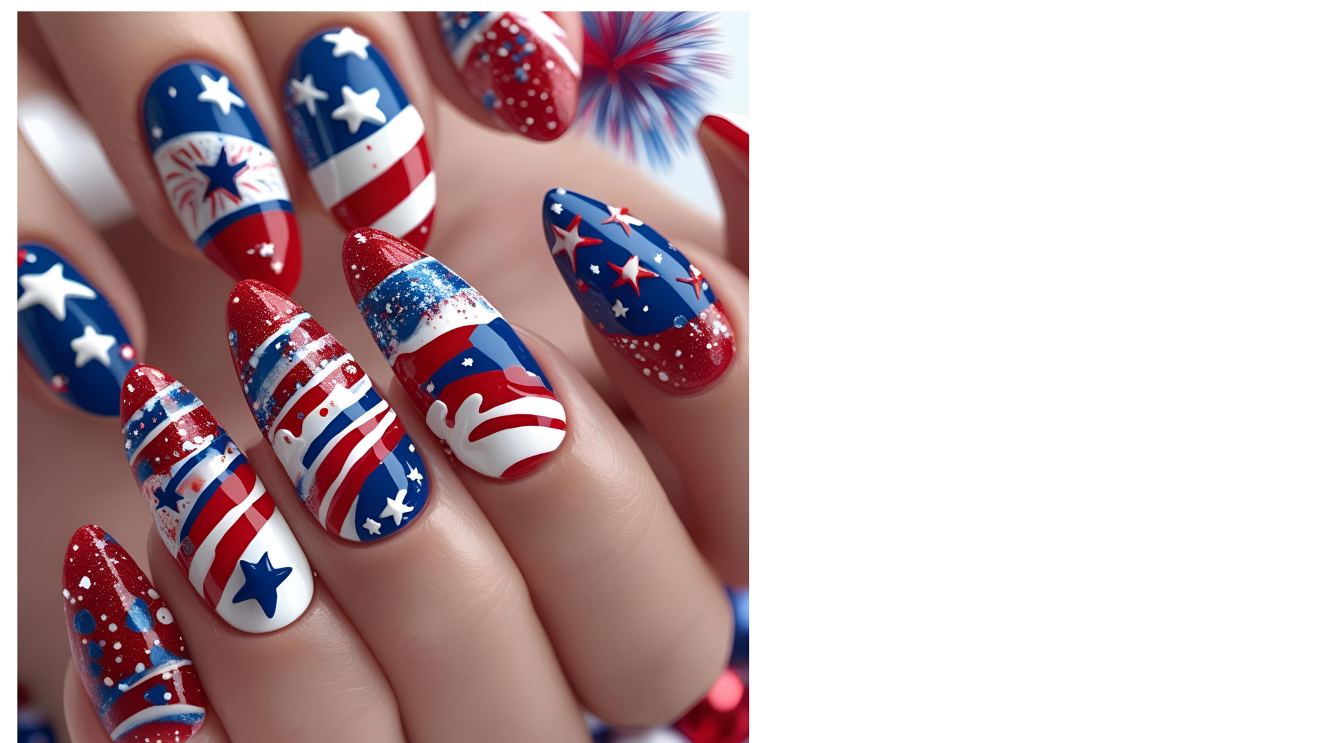 Classic Red Squoval Nails 4th of July nail design 2025