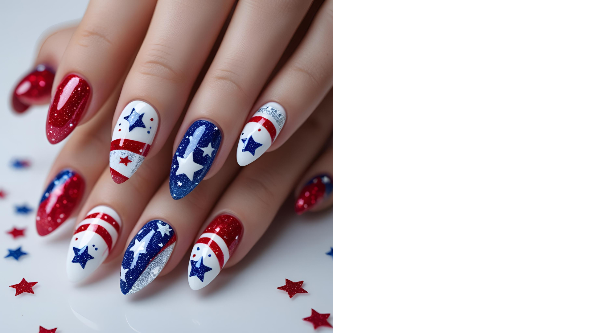 Bold Blue Solid Nails 4th of July nail design 2025