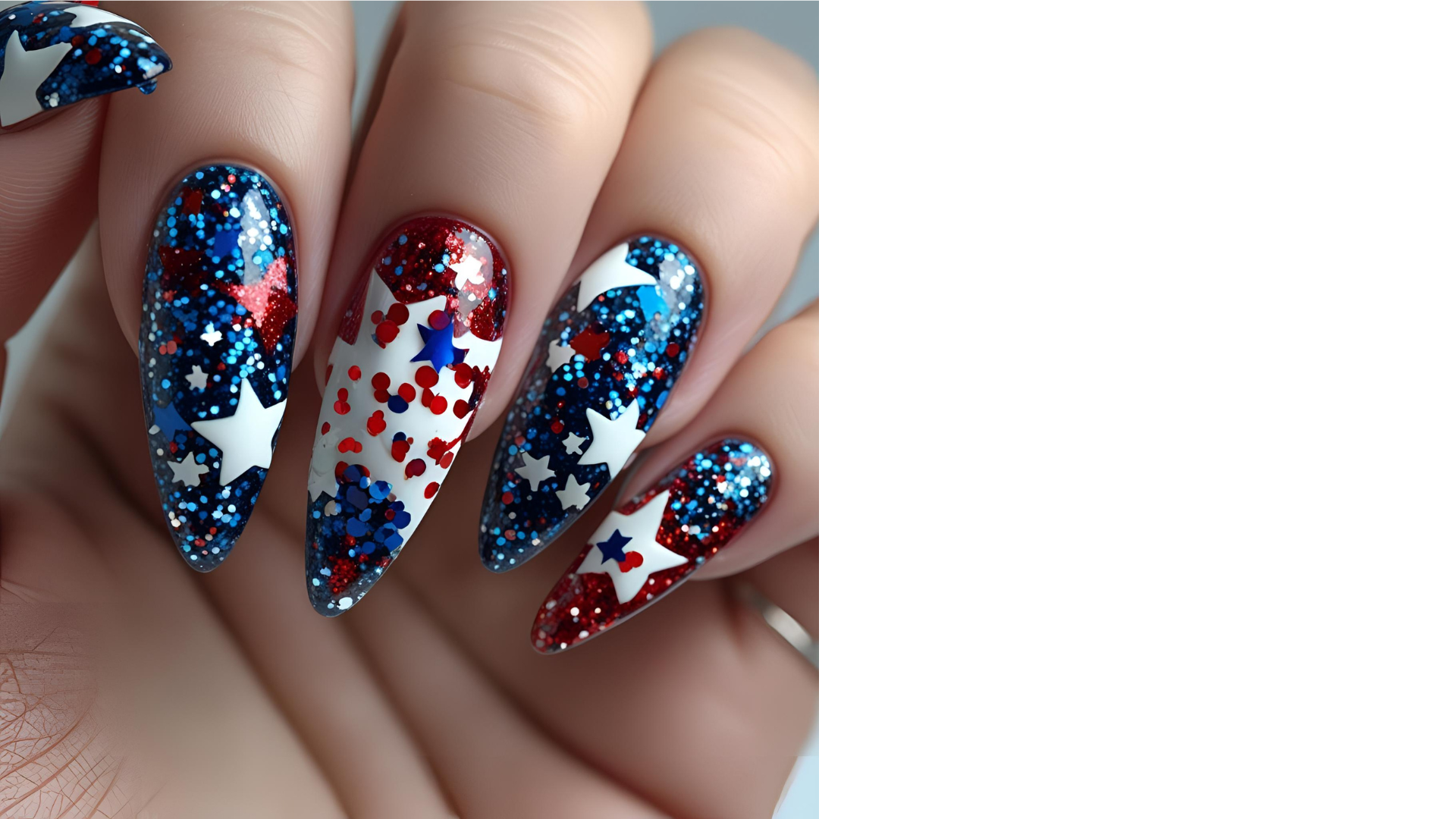 Blue Chrome Nails 4th of July nail design 2025