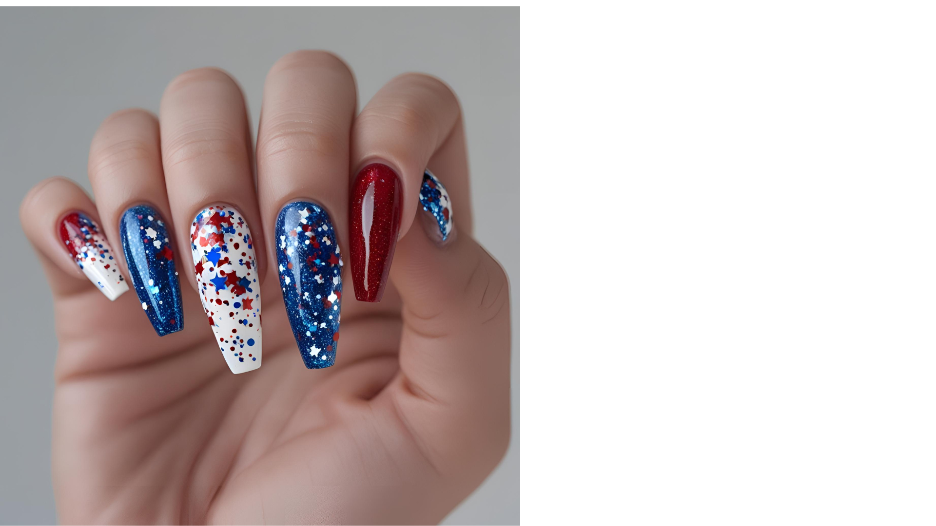 Navy with Glitter Tips 4th of July nail design 2025