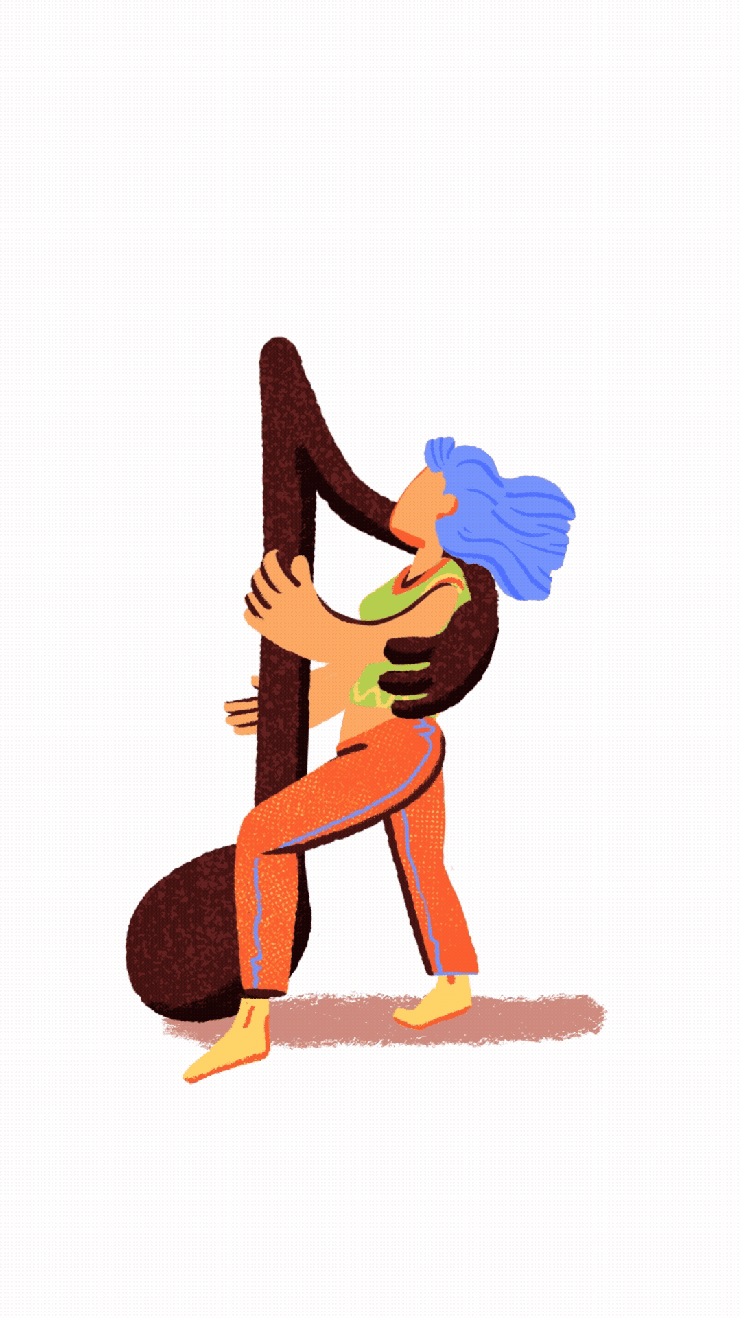 a woman dancing with a musical note